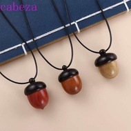 CABEZA Ebony Necklace Jewelry Gift Simple Pine Cone Acorn Wood Pendant Ethnic Style Rope Chain Gawu 