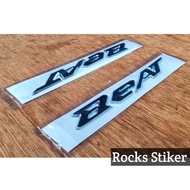 Emblem Motor Honda BEAT satu set 2 pcs/ emblem motor beat / emblem samping beat 1 set / Emblem Motor Honda beat chrome/ emblem chrome Honda beat / emblem timbul Honda BEAT / emblem 3d Honda BEAT / Emblem Timbul 3D motor BEAT