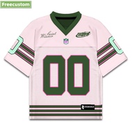 [free Custom Name Number]unisxe Pink Pastel No.00 Jersey Vintage SporJersey Oversize Loose Rugby Ret