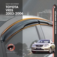 Toyota Vios 2003 To 2007 Toyota Vios NCP42 Door Visor Mugen Style 8 cm Width 1.8 mm Thickness Rain V