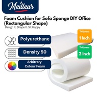 Meilleur 50D High Density 1-2 Inch Rectangle Foam Cushion Sofa Seat Couch Wheelchair Sponge Foam