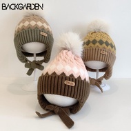 BACKGARDEN Kids Earmuffs Cap, 2-5 Year Baby Thicken Baby Knitted Hat, Cute Windproof Warm Baby Ear P