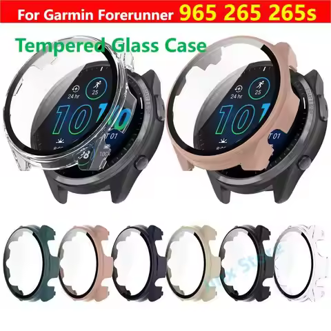 Tempered Glass Case For Garmin Forerunner 965 265 265s Samrt Watch Strap Bumper Cover Screen Protect