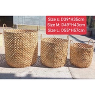 Lovely and cute mesh woven water hyacinth basket D39 * H35 cm I D49* H43 cm I D55 * H57 cm vinatge H