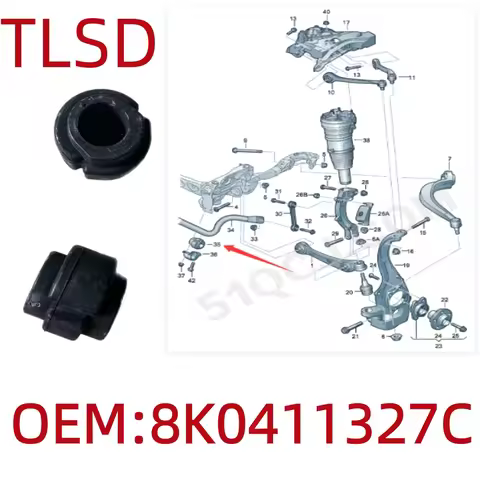 2Pcs Engine Chassis Stabilizer Bar Rubber Support 8K0411327C 8K0411327B for Audi A6L A6/S6 A7 Aa7 A8