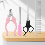 4pcs Cat Dog Grooming Kit  Nail Clipper & Nail File & Scissors & Comb for Pet Faces Eyes Ears Paws B