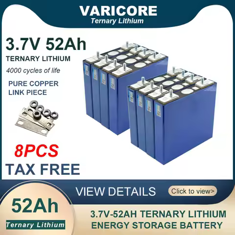 8x 3.7V 52Ah Ternary lithium battery 52000mAh for 3s 12V 24V 10s 36V Boat Golf cart batteries modifi