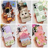 Vivo Y27 Y36 Y78 Y78+ Y02s Y16 Y71 Y71i Y71A Y11 1906 1801 1801i 1724 2023 Cute Little Flower Cat Astronaut Painted Soft Silicone TPU Case