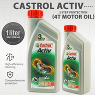 Castrol Activ 20W-40 4T Full Synthetic Engine Oil Minyak Hitam Honda RS150R EX5 1000ml Kapcai Actibo