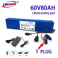 Scooter 18650 Lithium Ion E-Bike Baery Pack New 60V 80000mAH Electric Bike 80Ah 16S2P With    67.2V Charger