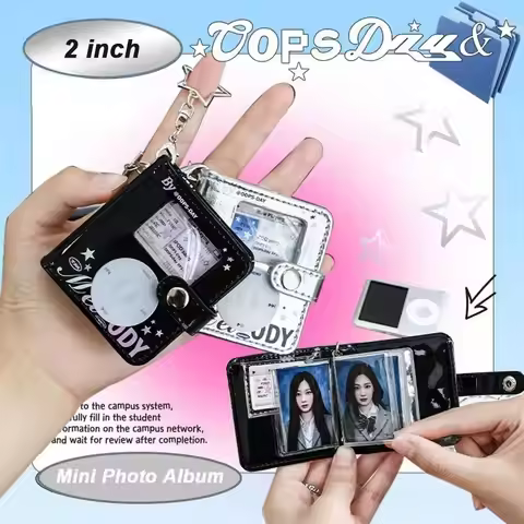 2 Inch Mini Photo Album Soft Leather Mini Photocard Holder Photo Card Binder Kpop Idol Binder Star C