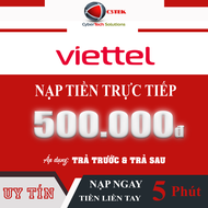 [C3TEK] Nạp tiền VIETTEL 500K (Nạp Thẻ Trực Tiếp vào thuê bao - Không cần OTP)  - NẠP TRONG VÒNG 24H