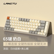 Hot Sale Wolf Tu GK65 Real Mechanical Keyboard Three-Mode Hot Plug Customized Dual System Computer T