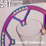 Chainring Litepro 58T Bcd 130Mm - Titanium Rainbow