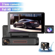 Triple Lens 3 Camera 1440P Dashcam Front Cam + Inner Cam + Rear Cam (4")