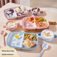 Sanrio Official Collab Breakfast Plate Set | Ceramic 3-Compartment Portion Control Plate for Weight 