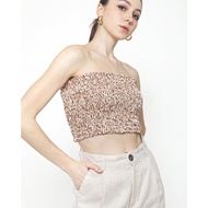 Smocked Top - Leopard Linen