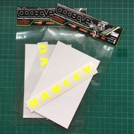 OAKLEY STICKER WORD LOGO IN FLUORESCENT YELLOW ORACAL 6510 FLUORESCENT CAST