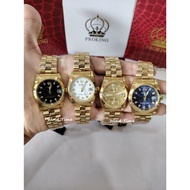 PROKING GOLD ANALOG DIAMOND DIAL BOY SIZE MEDIUM SIZE WATCH WITH DATE
