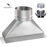 Microwave Range Hood Vent Kit 4" Dia X 3-1/4" X 10" L, Galvanized Steel Duct Transition Rectangular 