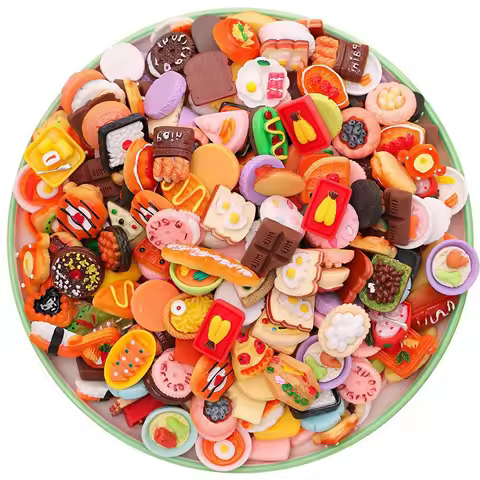 Miniature Food Toys Mixed Resin Food Dolls Kitchen Pretend Toys Suitable for Dollhouse Kitchen Toys 