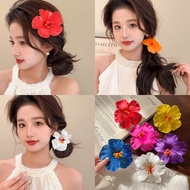 Vibrant Red Flower Hair Clip Realistic Texture Daily Fashion Hair Accessory