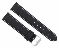 Ewatchparts 22MM GENUINE SMOOTH LEATHER WATCH BAND STRAP COMPATIBLE WITH IWC PILOT PORTUGUESE BLACK 