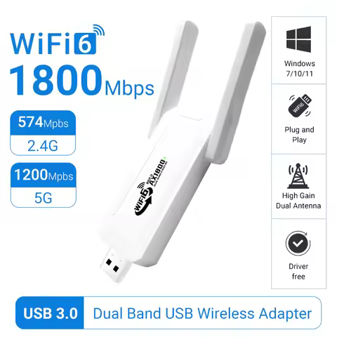AX1800 Adaptador Wifi 6 Usb 3.0 Adapter 5.8Ghz/2.4G Antena Wi fi 6 Para 802.11AX PC Ethernet Wireles