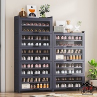 Dustproof Shoe Cabinet  Multi-Layer Acrylic Shoe Shelf Large Capacity Storage Cabinet Bamboo Shoe Rack
