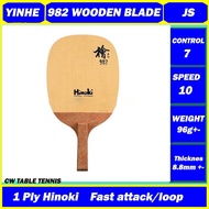 YINHE 982 HINOKI (1 Ply SOLID Hinoki)Table Tennis Blade / Racket Cypress Japanese Penhold JS Ping Pong Bat