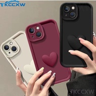 Cute 3D Love Heart Phone Case Compatible For iPhone 7 Plus 8plus 6plus 6s plus SE 2020 2022 Casing Angel Eyes Soft Matte Silicone Simple Solid Color Cover