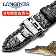 Langqin Strap Men's Genuine Leather Original Alligator Leather Strap Magnificent Army Flag Concas Watch Strap