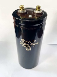 (แพ็ค1ตัว) C 3300UF 450VDC แบบขันสกรู ยี่ห้อ Hitachi ขนาด 65x145mm ค่า +-20% วัดค่าก่อนส่งทุกตัว C 3
