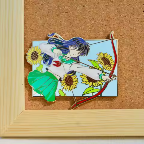 Anime Inuyasha Enamel Badges Kagome Metal Pins Japanese Manga Brooches for Backpack Bag Clothing Lap