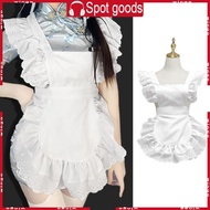 WIN Maid Apron Ruffled Waist Apron Halloween Maid Apron Costume for Women Cosplay