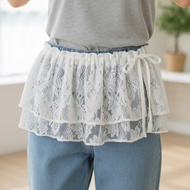 Brocade Lace Skirt/ Fake Skirt | Mini Lace Skirt | Layered Skirt