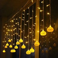 宣彩 - 哈囉喂萬聖節派對裝飾USB冰條南瓜燈串恐怖佈置道具暖白