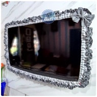 TV Cover LCD/ Television Ruffle Color Gingham Plaid Pattern for 24 inch - 52 inch TVs Available in C