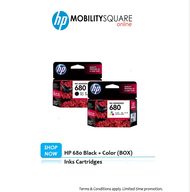 HP 680 Black/Tri-Color Original Ink Cartridges (F6V27AA/F6V26AA)