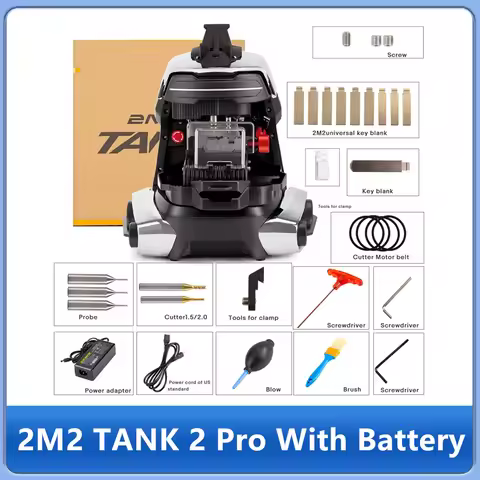 With Battery 2M2 TANK 2 Pro TANK II Pro CNC Key Cutting Machine Add House Keys Mul-T-lock, Dimple, M