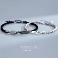 gelang couple gelang lelaki Mobius Sterling Silver Pair Adjustable Couple Bracelet