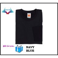 Baju Lengan Panjang Bersenam Cotton T-shirt ~ OREN SPORT ~ CT54 Navy Blue