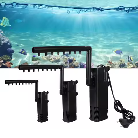 EU Plug Low Level Water Submersible Water Filter Pump Turtle Tank Filter Aquarium Fish Tank Oxygen I