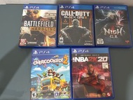 Ps4 battle field, 仁王， overcooked2, 2k20, cod