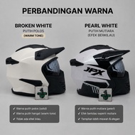 JPX full face helmet JPX MX 726R solid helmet POLOS WHITE visor SMOKE