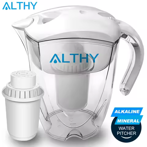 ALTHY 3.5L Mineral Alkaline Water Pitcher Filter - 400L Long-Life Filters - Alkalizer Purifier Filtr