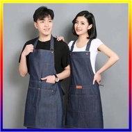 Fashion Solid Apron Denim Apron Cooking Apron Denim Kitchen Apron Coffee Shop Apron