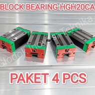 linear guide bearing hgh 20 hgh20 hg20 20mm hgh20ca block - PAKET 4pcs