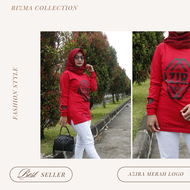 Kaos wanita lengan panjang / Produk Azira Hijab Fashion Terbaru / Kaos Azira Warna Merah Cabe/ Kaos Wanita Muslim