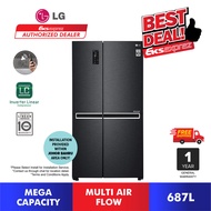 LG GC-B247SQUV (687L) Side-by-Side Inverter Fridge / Refrigerator / Peti Sejuk with Multi Air Flow (Installation / Unboxing provided within JB / Skudai / Pasir Gudang / Pulai / Kulai / Ulu Tiram Area Only)